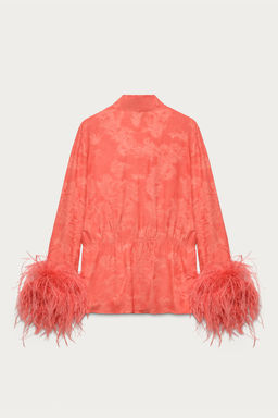 CAMISA CRUZADA PLUMAS MARISA BERENSON X ZARA / Rojo / Naranja фото 2