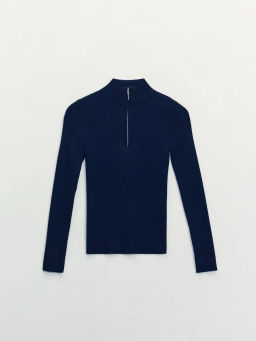 Джемпер в рубчик с молнией / Zarina  фото 6