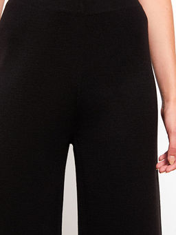 Kad?n Beli Lastikli D?z Triko Pantolon