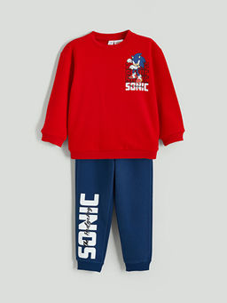 Sonic Bask?l? Erkek ?ocuk Sweatshirt ve E?ofman Alt