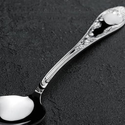 Цена за 12 шт. Ложка столовая «Посольская», h=20 см, толщина 2,5 мм, цвет серебряный