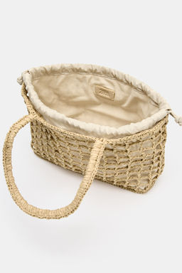 BOLSO DE MANO TRENZADO / Beige claro - Zara фото 4