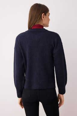 Lacivert More Sustainable Alpaka Yunu Kar?s?ml? Premium/Ozel Iplik Triko H?rka TWOAW26HI00000 - Trendyolmilla фото 4