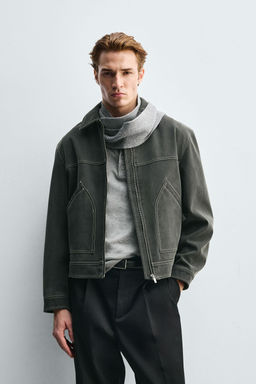 VINTAGE-EFFECT FAUX SUEDE JACKET - Zara фото 2