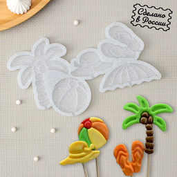 Форма для леденцов Пляжный микс, силикон, 15?10 см, 5 ячеек, прозрачная