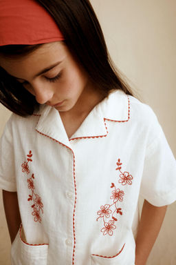 CAMISA BORDADOS CREATED BY CARAMEL LONDON X ZARA / Vainilla  фото 6