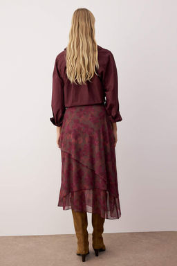 Bordo F?rf?rl? Soyut Desenli Orme Etek TWOAW26ET00084 - Trendyolmilla фото 4