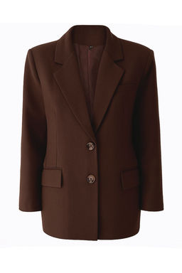 Wardrobe Essentials Kahverengi Kase Dokuma Ozel Koleksiyon Rahat Kal?p Blazer Ceket | TWOAW26BC00005