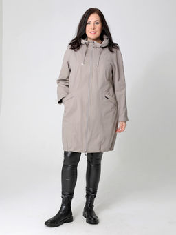 24135 Плащ серо-бежевый