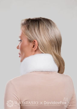 Шарф-воротник норка белый