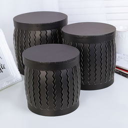 Набор коробок 3 в 1, чёрный, 20 х 20 х 20 - 16 х 16 х 16 см