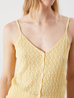 V Yaka Ajurlu ?p Ask?l? Kad?n Triko Atlet