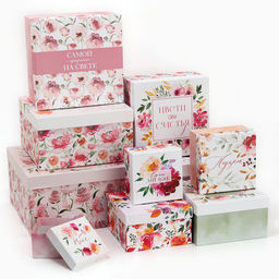 Набор коробок 10 в 1, упаковка подарочная, «Цветы», 10 х 10 х 6‒28 х 28 х 15 см
