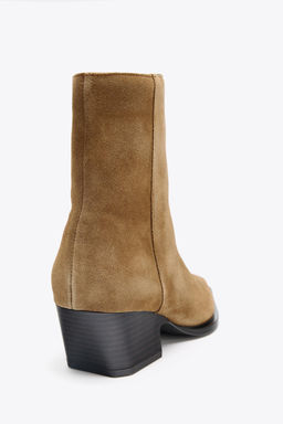 SPLIT SUEDE HEELED ANKLE BOOTS - Zara фото 4