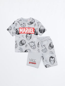 Marvel Bask?l? Erkek ?ocuk Ti??rt ve ?ort 2li Tak?m