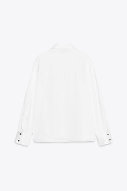 CONTRAST BUTTON SATIN SHIRT - Zara фото 8