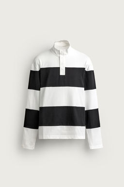 POLO RELAXED FIT RAYAS / Blanco / Marino - Zara фото 8