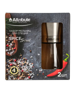 Набор мельниц для специй SPICE STEEL 2 шт, стекло арт. AGS358