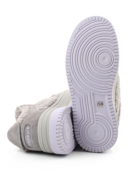 04-P124-3C GRAY Кроссовки демисезонные женские (натуральная замша, искусственный мех)