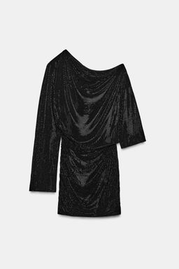 ASYMMETRIC RHINESTONE SHORT DRESS - Zara фото 8
