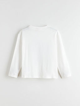 Bisiklet Yaka Stitch Bask?l? K?z ?ocuk Pijama ?st