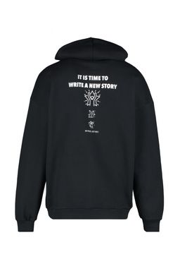 Siyah Oversize/Genis Kesim Fit Kapusonlu Yaz? Bask?l? Sweatshirt TMNAW23SW00015 - Trendyolmilla фото 7