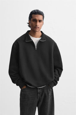 BASIC QUARTER ZIP SWEATSHIRT - Zara фото 7