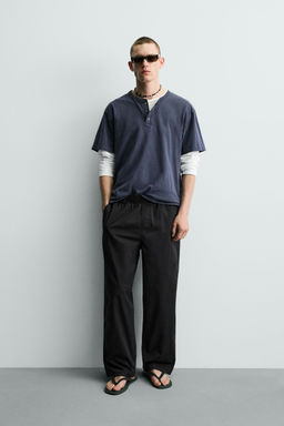 PANTAL?N RELAXED FIT ALGOD?N / Negro