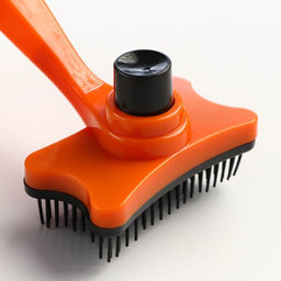 Пуходерка пластиковая Косточка с самоочисткой, 8,5 х 12,5 см, оранжевая - Пижон фото 3