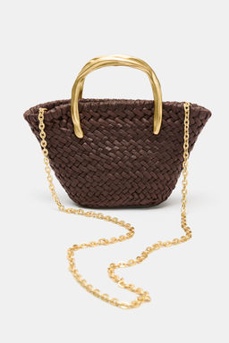 MINI CAPAZO DETALLE ASA MET?LICA / Chocolate - Zara фото 3