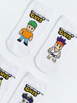 Stumble Guys Desenli Erkek ?ocuk Patik ?orap 5li