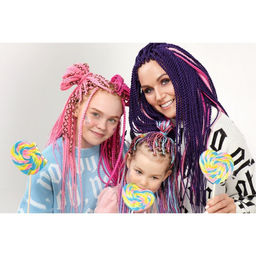 SIM-BRAIDS Афрокосы, 60 см, 18 прядей (CE), цвет фиолетовый(#IlI PUR) - Queen fair фото 4