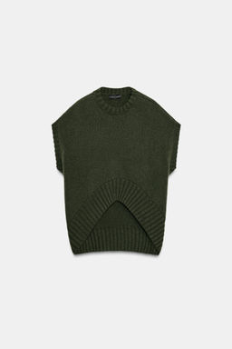OVERSIZED WOOL WAISTCOAT WITH ASYMMETRIC HEM - Zara фото 4