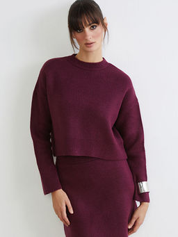 Bisiklet Yaka Oversize Kad?n Triko Kazak