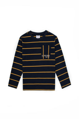 Erkek _ocuk A__k Lacivert Bisiklet Yaka Sweatshirt