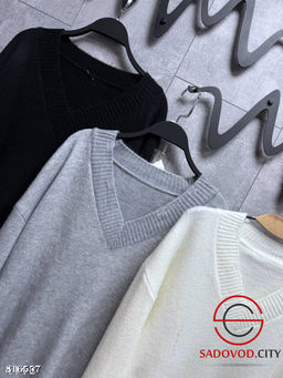 Удлиненный свитер-туника с V вырезом - Bruno фото 4