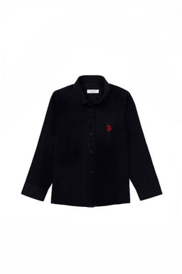Черная базовая рубашка с длинным рукавом для мальчика - U.s. polo assn фото 4