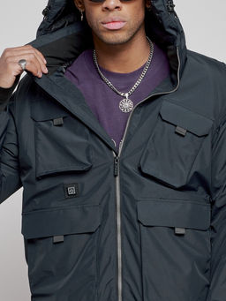 Куртка - жилетка трансформер с подогревом 2 в 1 мужская зимняя темно-синего цвета 6668TS - Mtforce фото 31