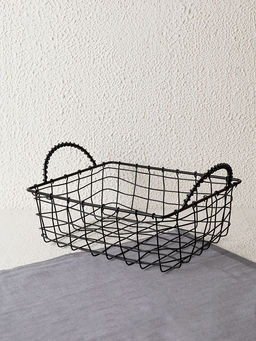 Корзина для хранения 25x20x10 черный сталь с порошковым покрытием