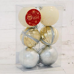 Ёлочные игрушки Венера ассорти, шары новогодние, d=6 см, набор 6 шт., МИКС - Зимнее волшебство фото 2