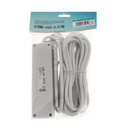 Удлинитель Luazon Lighting, 3 розетки, 7 м, 10 А, 1300 Вт, 3х0.75 мм2, с з/к, с выкл., Б
