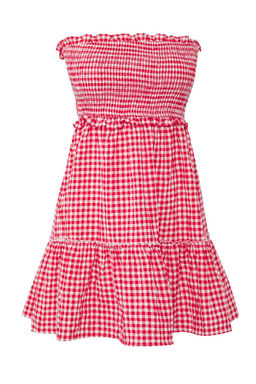 Trendyolmilla K?rm?z? Potikareli Dokulu Straplez Mini Plaj Elbisesi TBESS25EL00143  фото 6