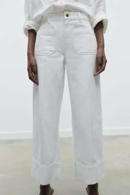 Z1975 WIDE-LEG HIGH-WAIST CROPPED JEANS - Zara фото 3