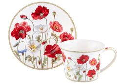 Чайн. пара 2 пр. 270 мл 12,5*9,5*7 см Маки NEW BONE CHINA