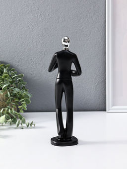 Сувенир полистоун "Саксофонист" чёрный с серебром 7х8,5х27,5 см