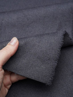 Шерсть пальтовая двухсторонняя, двухслойная цв.Серо-фиолетовый флер, ш.1.5м, шерсть-40%, п/э-60% - Купава фото 4