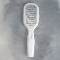 Пилка для пяток, металлическая, односторонняя, с футляром, 20.5 см, белая