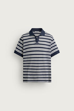 POLO REGULAR FIT ESTRUCTURA DESAGUJADA / Marinos / Crudos