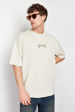 TRENDYOL MAN Siyah Oversize/Genis Kesim %100 Pamuklu S?rt Bask?l? T-Shirt TMNSS24TS00003 - Trendyolmilla фото 10