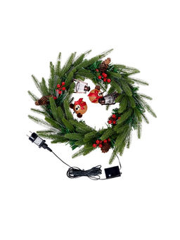 Венок фиброоптический «Новогодний», d=50 см, 8 режимов